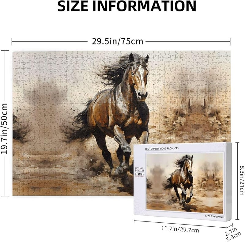 لغز أحجية حصان الغرب فايا 1000 قطعة للبالغين ديكور المنزل 29.5 × 19.7 بوصة - Image 3